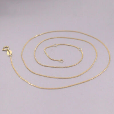 Au750 Collar Cola de Zorro Cadena de Trigo Oro Amarillo Puro 18k Mujer Regalo 17.7"L  Foto 1 de 4