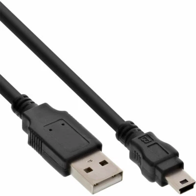 InLine® USB 2.0 Mini-Kabel USB A Stecker zu Mini-B Stecker (5pol.) schwarz 3,0m - Bild 1 von 2