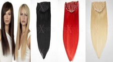 EXTENSION CLIP CLIPS CAPELLI VERI 50CM TIPO HAIRDO 100G CON 7 CLIP TANTI COLORI