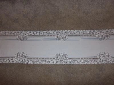 Lace Table Runner Ivory Battenburg design  72 x 14 - Image 1 of 4