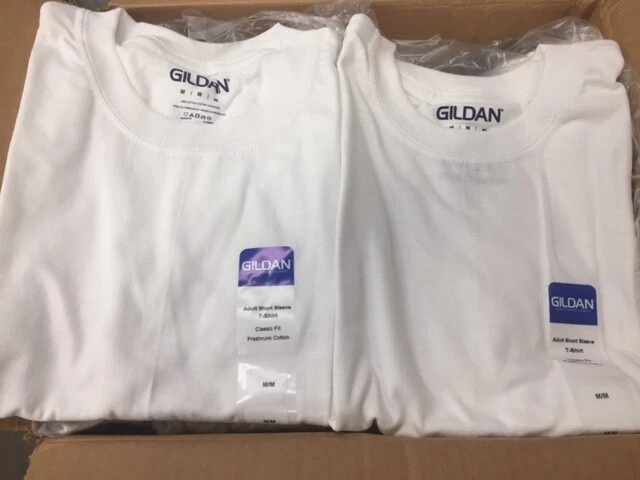 Gildan Adult White Short Sleeve Classic Fit T-shirt Size M