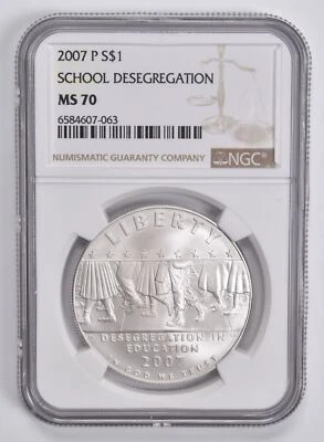 MS70 2007-P Little Rock Commemorative Dollar NGC Brown Label - Image 1 of 4