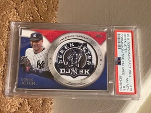 Toppa commemorativa 2014 Topps Manufactured Derek Jeter PSA 8 carte Low POP - Foto 1 di 2