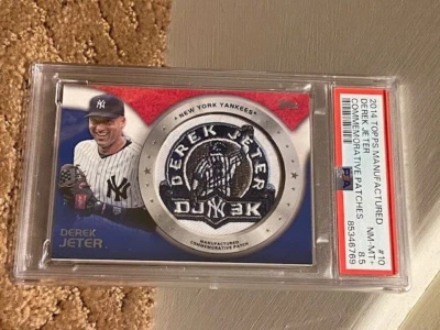 2014 Topps Manufactured Derek Jeter Commemorative Patch PSA 8 card Low POP - Image 1 of 2