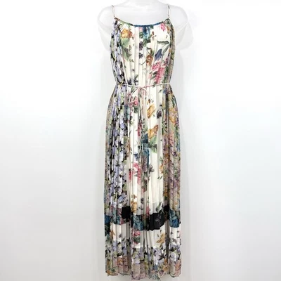 Zimmermann Ninety Six Pleated Slip Dress Women's 2 Floral Whimsical Feminine - Image 1 of 4