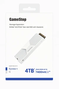 Expansión de almacenamiento 4 TB NVMe M.2 PCIe Gen 4x4 SSD con disipador térmico para PS5/PC 7400 MB/s - Imagen 1 de 2
