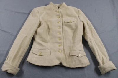 Chaqueta Blazer Abrigo Lauren Ralph Lauren Mujer 6 Mezcla Lana Cuello Alto Botón Foto 1 de 4