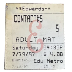 Contact Edwards Movie Ticket Opening Month CA Jodie Foster Matthew McConaughey - Picture 1 of 2