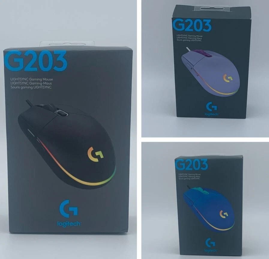 Logitech G203 LIGHTSYNC Gaming-Maus - verschieden Farben Schw./blau,lila Neu&OVP - Bild 1 von 1