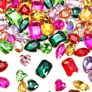 120 Pcs Sew on Rhinestones for Clothes 10-18 mm Big Rhinestones Claw Flatback... - Foto 1 di 7