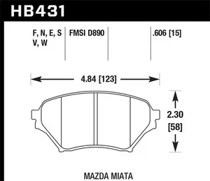 Hawk Performance HB431G.606 DTC-60 Disc Brake Pad Fits 01-05 Miata - Bild 1 von 4