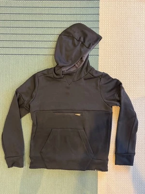 OBERMEYER 青少年黑色连帽套头连帽衫,带前口袋,尺寸 TEEN L (14-16) — 第 1/3 张图片