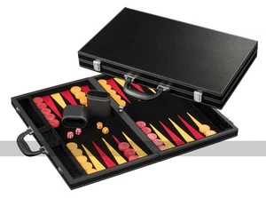 Philos 18-inch Leatherette Backgammon Set, Donousa (IMPERFECT) - Picture 1 of 2