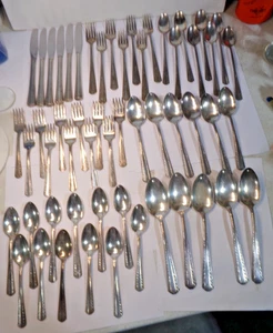 Set posate vintage AMERICAN SILVER CO - CAMELOT HARVEST placcato argento 55 pezzi - Foto 1 di 11