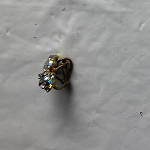 Sparkly Cluster Ring Multi Color Crystal Gold Tone Adjustable Fashion Ring Women - Picture 1 of 2