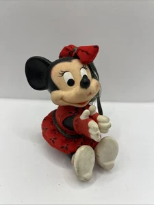 Vtg 1980's MINNIE MOUSE CLIP-ON Gripper Pencil Grabber Hugger Red Madonna Gloves - Picture 1 of 6