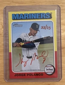 2024 Topps Heritage High Number Jorge Polanco Red Ink Real One Auto /75 ROA-JP - Picture 1 of 2