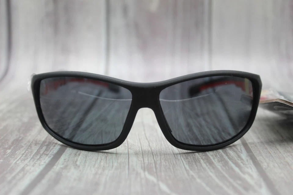 Forest Grant Ironman Sunglasses Frame SR0818 Mens Matte Black Red Full Rim Wrap - Image 1 of 4