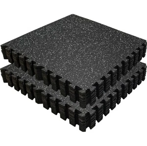 0.6 Inch Thick 48 Sq Ft Rubber Gym Flooring for Home Gym Mat,12 Tiles Interlo... - Picture 1 of 8