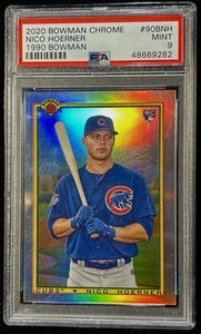2020 Bowman Chrome Nico Hoerner Cubs '90 Retro Refractor Card 90B-NH PSA 9 RC - Picture 1 of 2