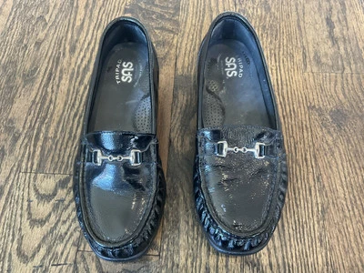 SAS Tripad Comfort Black Patent Leather Slip On Shoes Moccasins Women's Size US7 - Image 1 of 4