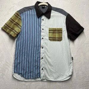 Camisa Versace Jeans Couture Manga Corta Botón Delantero Para Hombres XL Artística Tela Mixta - Imagen 1 de 9