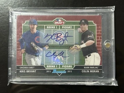 2013 Bowman Draft Kris Bryant/Colin Moran Dual Draftee Red Auto /5 #DD-BM - Image 1 of 2