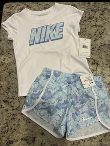 Nike Girls 2 Pc Set Blue Dri Fit Set Size 6 - Picture 1 of 1