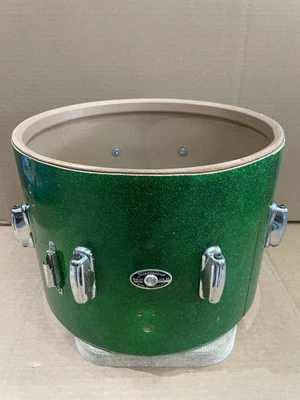 Slingerland 70s Vintage 14” Snare Drum Shell w/ Badge and Lugs Green Sparkle — 第 1/4 张图片