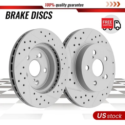 Rotores de disco delanteros perforados y ranurados para Toyota Prius AWD-e Corolla Prius Prime Foto 1 de 4