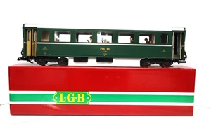 LGB 3167 RhB 2nd Class Passenger Car G Scale Model Train Coach wBox & PASSENGERS - Picture 1 of 12