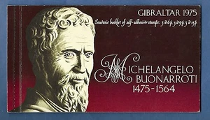 1975 CARNET GIBILTERRA 500 ANNI NASCITA MICHELANGELO BUONARROTI - Foto 1 di 1