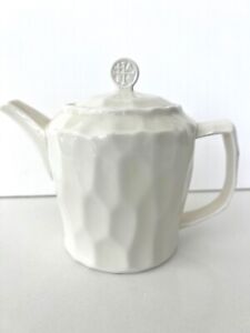 Starbucks Tazo Dehua Porcelain White Textured Teapot Hammered texture Modern
