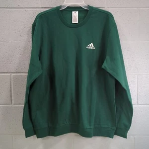 NEW Adidas Men's Size 2XL Essentials Fleece Crewneck Sweatshirt Green R3-D - Picture 1 of 6