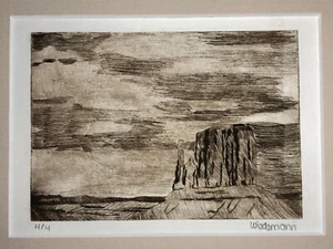 Vintage Lithographie Radierung Landschaft Limitierte Kunst Signiert Wiedemann - Bild 1 von 21