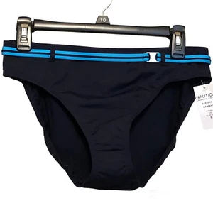 Nautica Blue Sail Damen Marine Bikinihose Zweifarbig Gürtel Größe 8 Neu mit Etikett - Bild 1 von 6