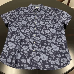 Camicia uomo manica corta Sonoma - blu bicolore - taglia 2XL - usata in ottime condizioni - Foto 1 di 11