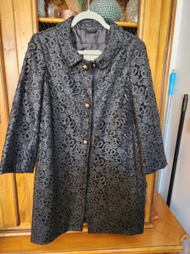 Cappotto giacca in pizzo nero Kate Spade taglia media
