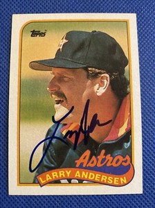 1989 Topps Larry Andersen #24 Auto Signed Autograph Astros