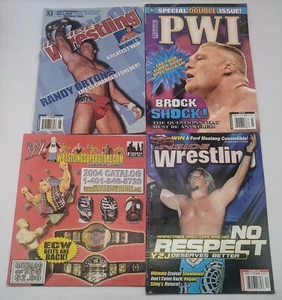 Lote de 4 revistas de lucha libre vintage Randy Orton Brock Lesnar Chris Jericho 2004 - Imagen 1 de 2