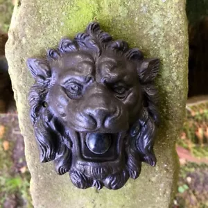 Türklingel Löwe Klingel Löwenkopf Schelle Gründerzeit Türglocke gewachst antik - Bild 1 von 7