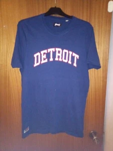 Men's Large Schott Navy Short Sleeve Crew Neck Detroit - Picture 1 of 9