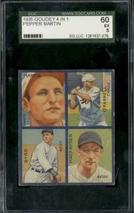 1935 Goudey 4-In-1 Pepper Martin - SGC 60 - Picture 1 of 2