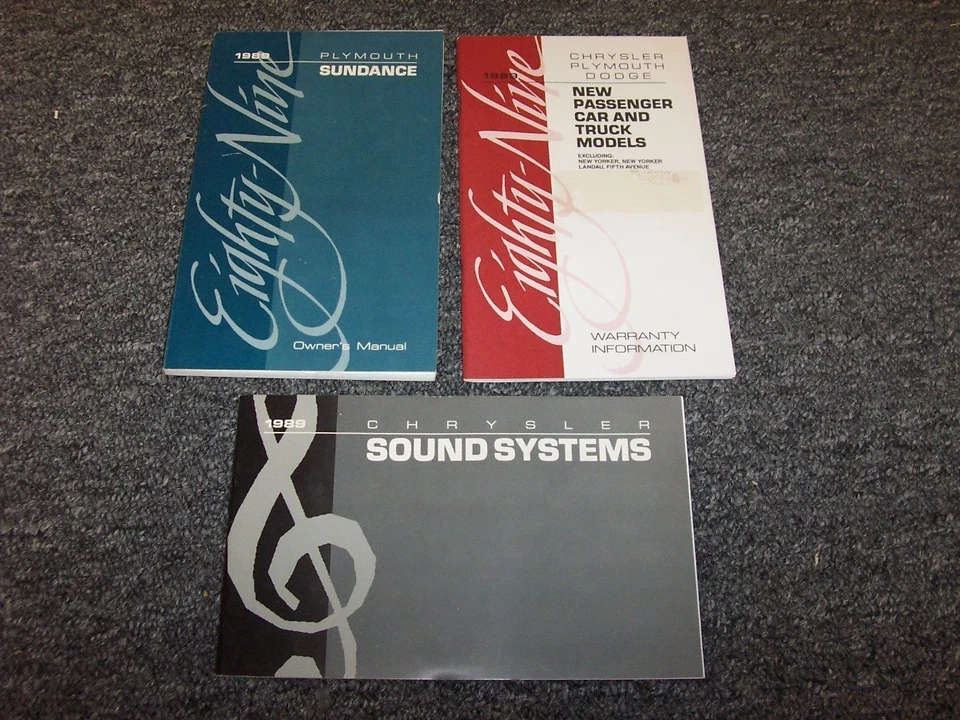 1989 Plymouth Sundance Hatchback Original Owner's Owner Guide Manual Set 2.2L — 第 1/1 张图片