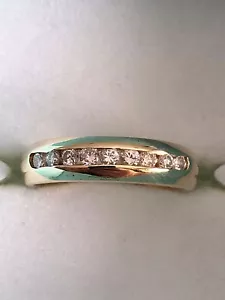 14 KT SOLID YELLOW GOLD .36CT TW DIAMOND WEDDING BAND INVISIBLE-CHANNEL SET - Picture 1 of 5