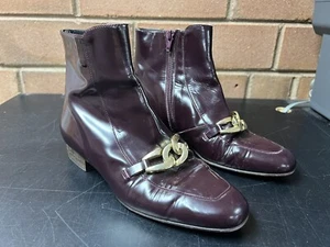 Stivaletti Free People Emerald City misura 36 catena ottone marrone vernice pelle - Foto 1 di 12