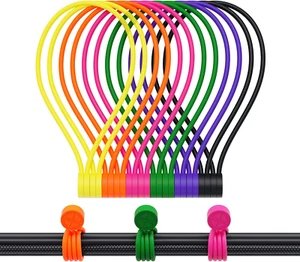 Magnetic Cable Ties Silicone 9 Inch Reusable Magnetic Twist Ties for Cord Cable - Picture 1 of 12