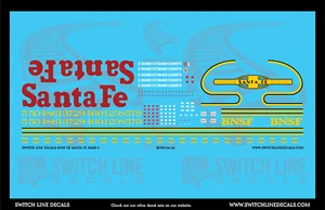 Set 8 decalcomanie locomotiva scala N BNSF Ex Santa Fe Dash - Foto 1 di 1