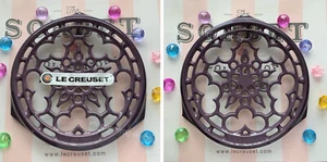 LE CREUSET CASSIS DARK PURPLE ROUND CAST IRON TRIVET METAL USED / NEW ULTRA RARE - Picture 1 of 26
