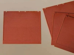 80500 Auhagen HO Konf. 4 rote Backsteinmauern x Eigenbau 94 x 86 mm. - Bild 1 von 1